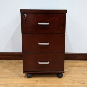 3-drawer wooden pedestal